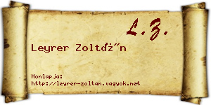 Leyrer Zoltán névjegykártya